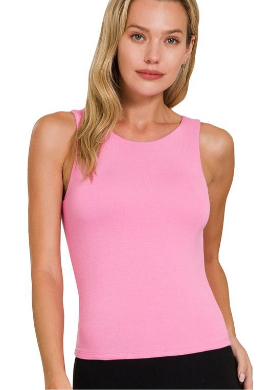 Round Neck Tank Top - Pink