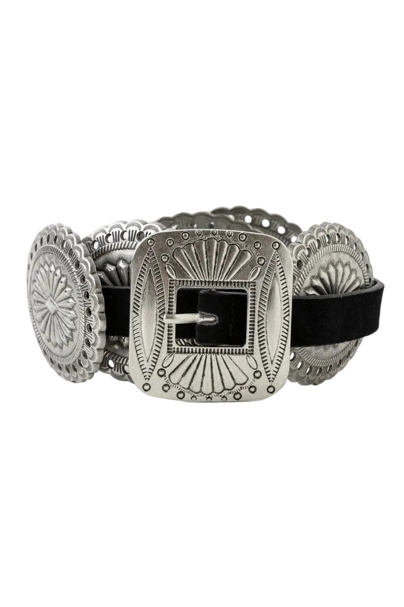 Western Concho Disc Decor Buckle Belt