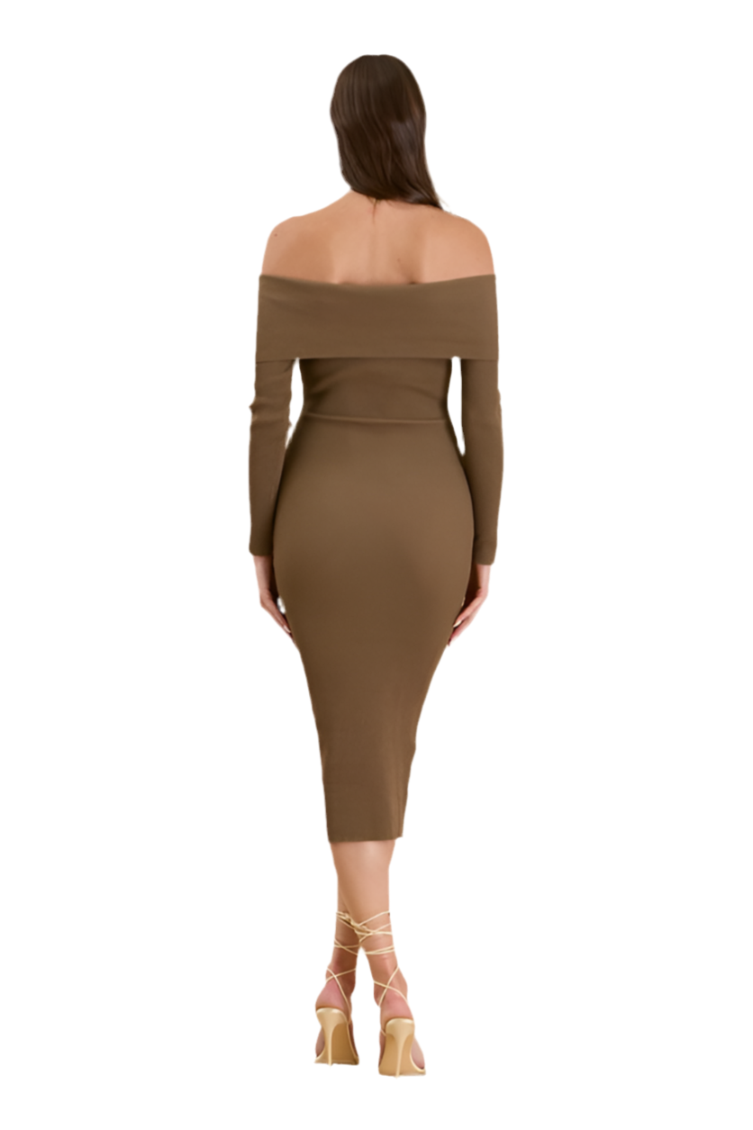 Off the Shoulder Midi Dress