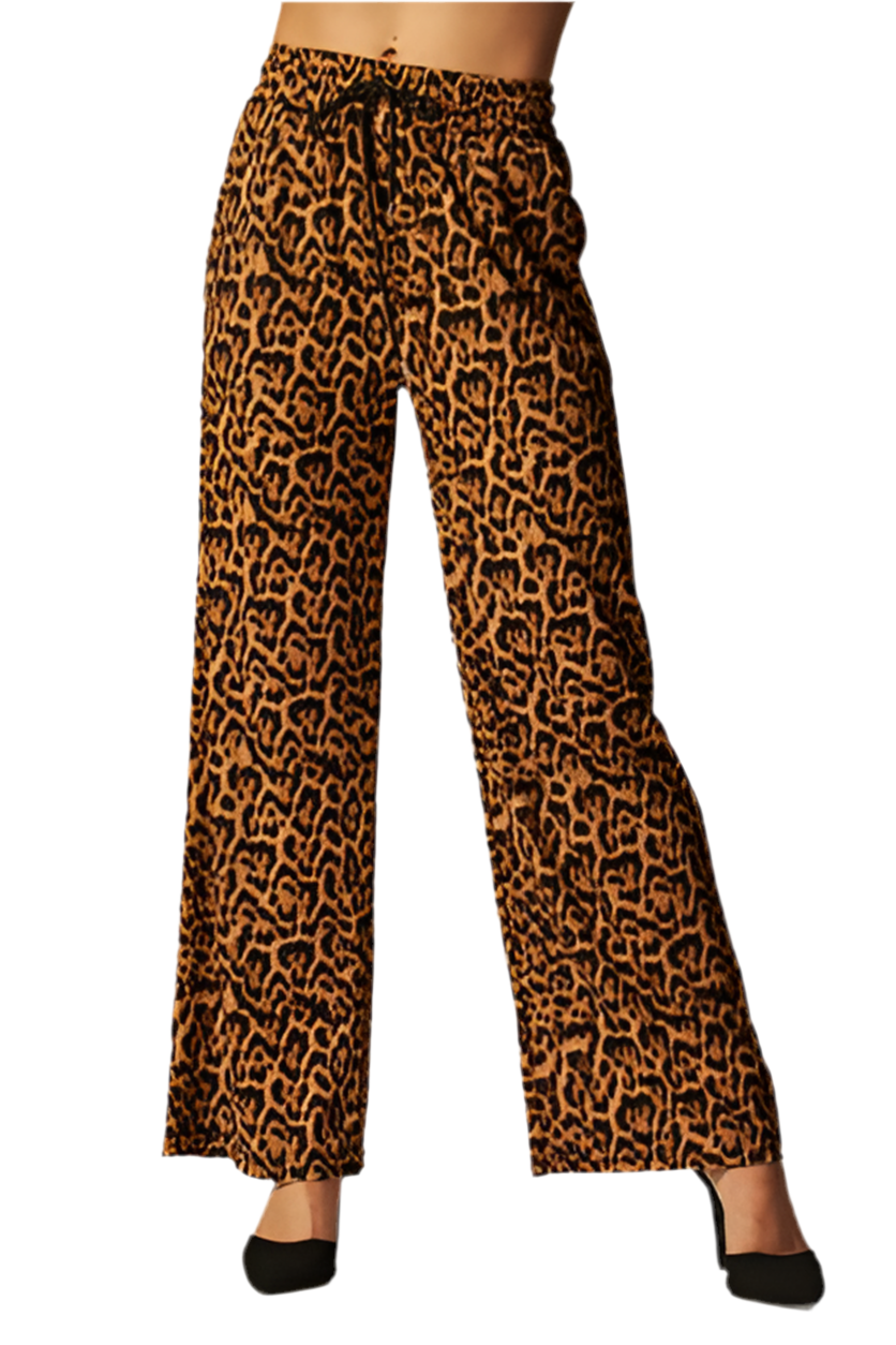 Leopard Wide Leg Pant