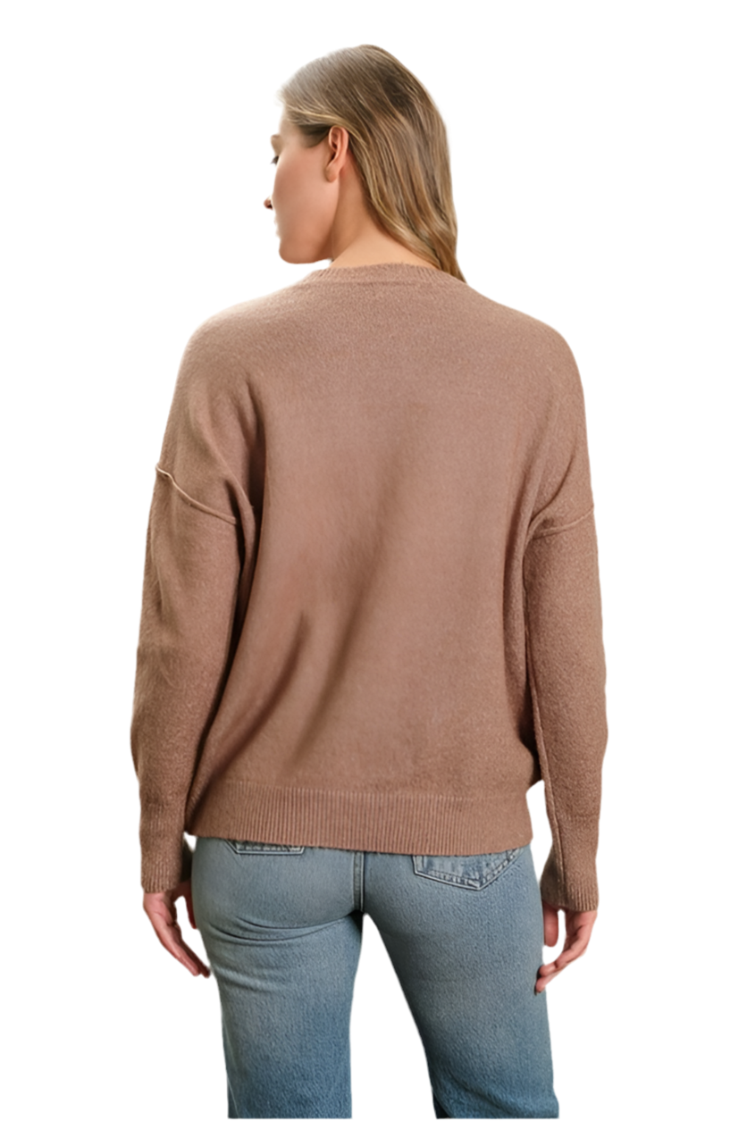 Sadie Solid Crewneck - Taupe