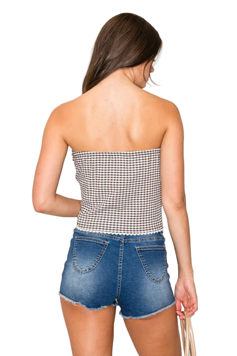 Bridget Gingham Tube Top