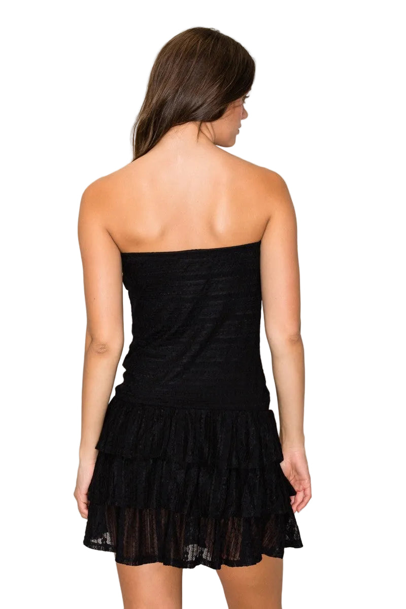 Karina Tube Lace Dress - Black