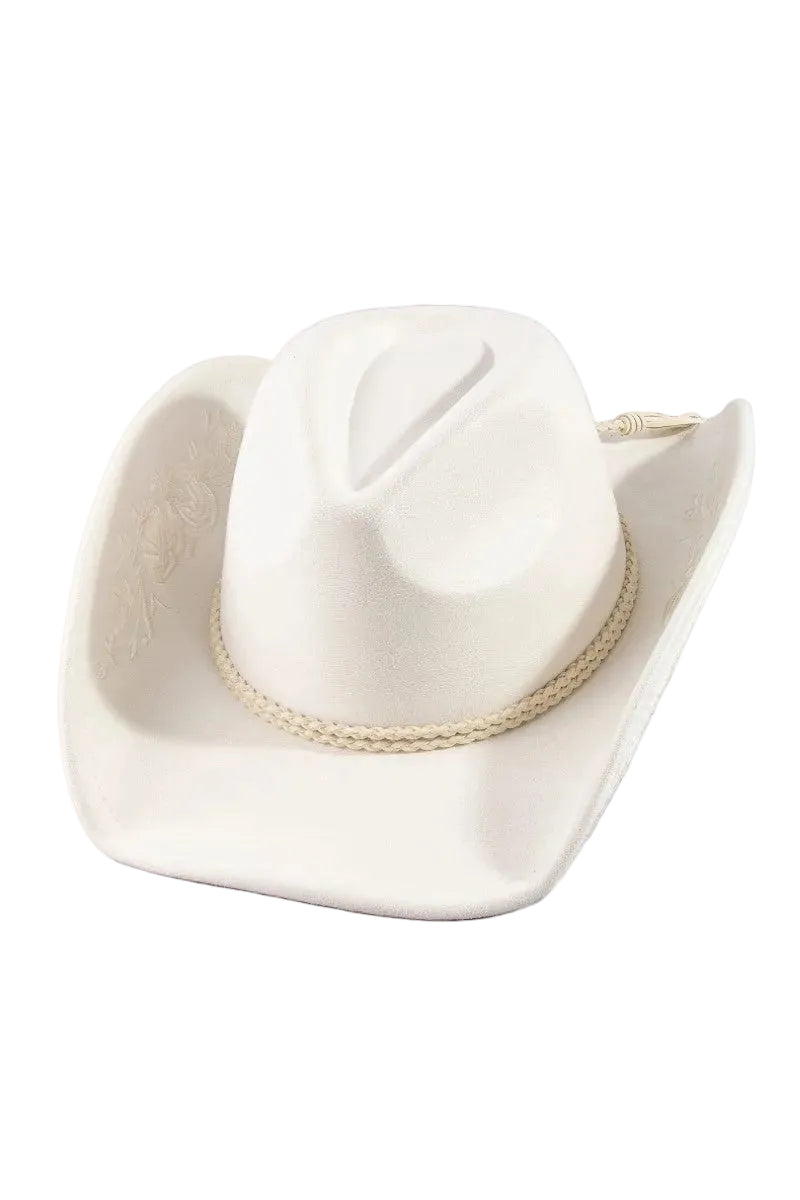 Cowboy Hat - Rose Embroidered