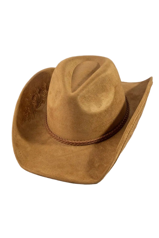 Cowboy Hat - Rose Embroidered