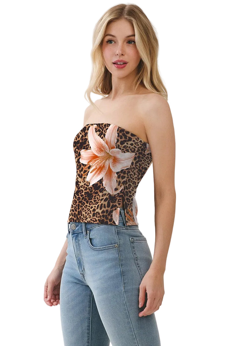 Lily Leopard Print Tube Top