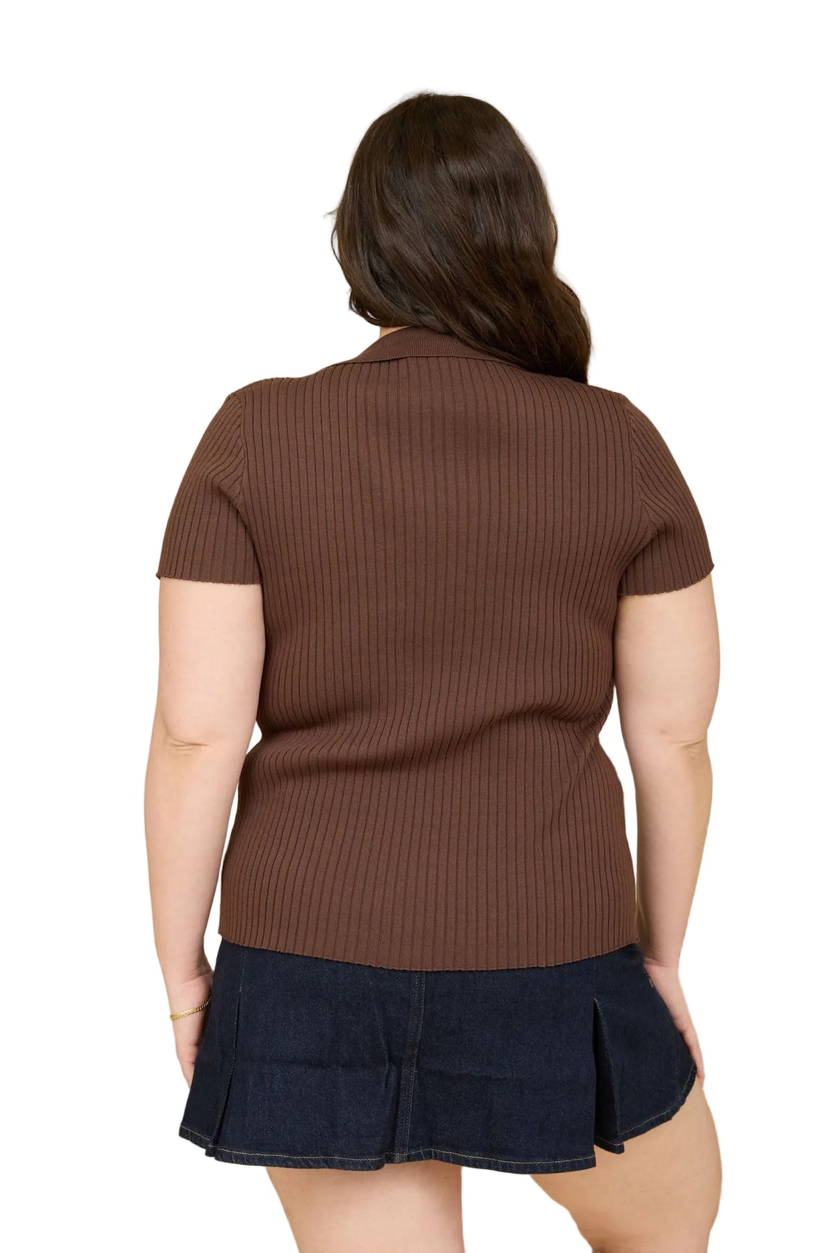 Short Sleeve Collared Sweater