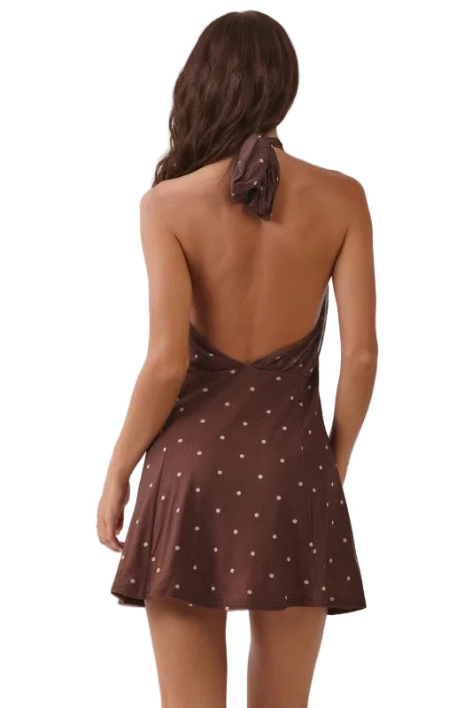 Dolly Polka Dot Dress - Brown