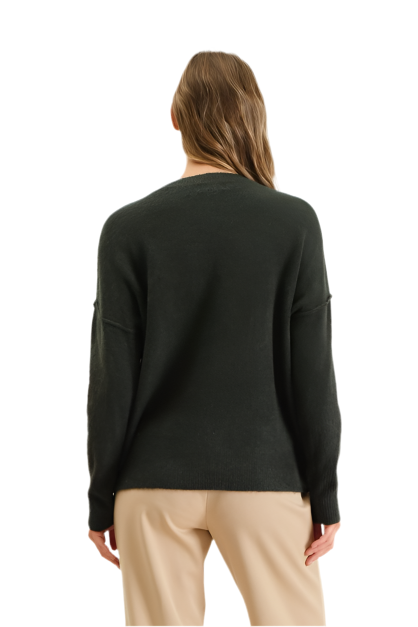 Sadie Solid Sweater - Hunter Green