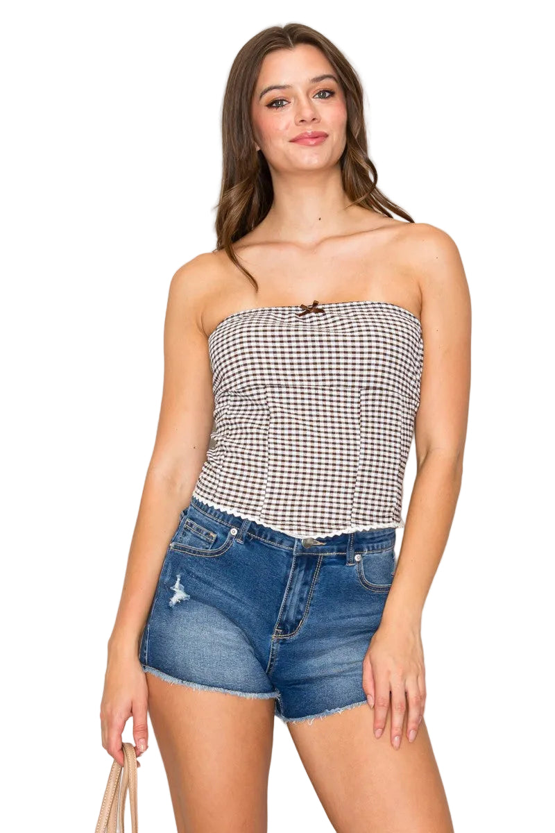 Bridget Gingham Tube Top