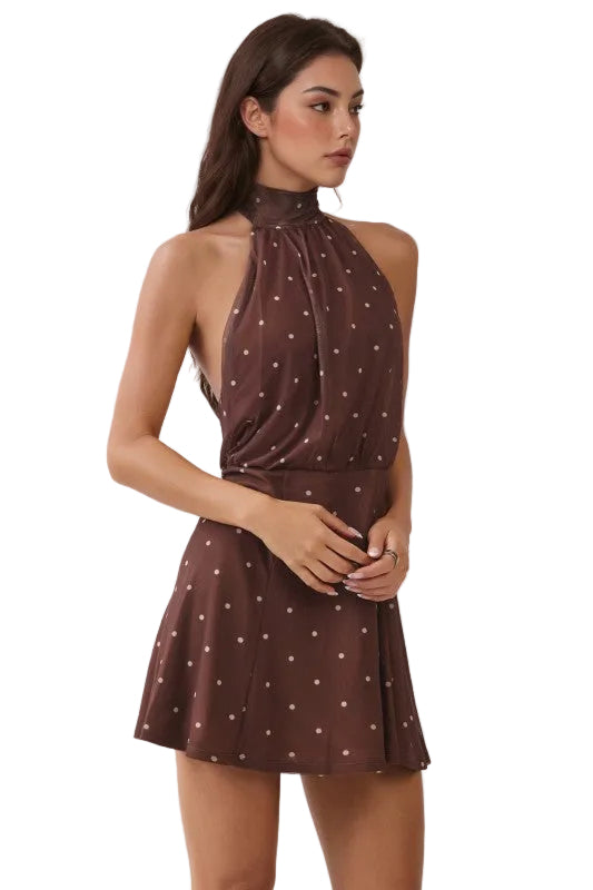 Dolly Polka Dot Dress - Brown