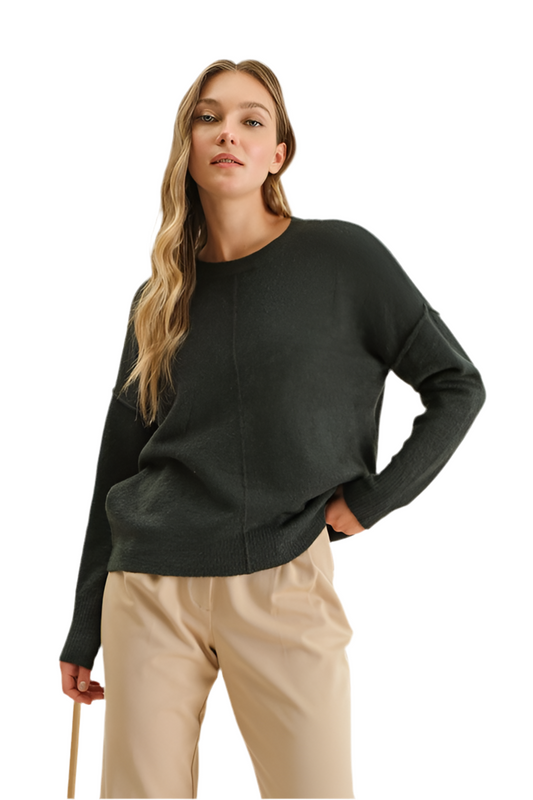 Sadie Solid Sweater - Hunter Green