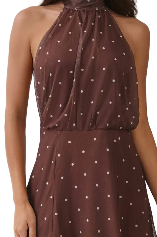 Dolly Polka Dot Dress - Brown