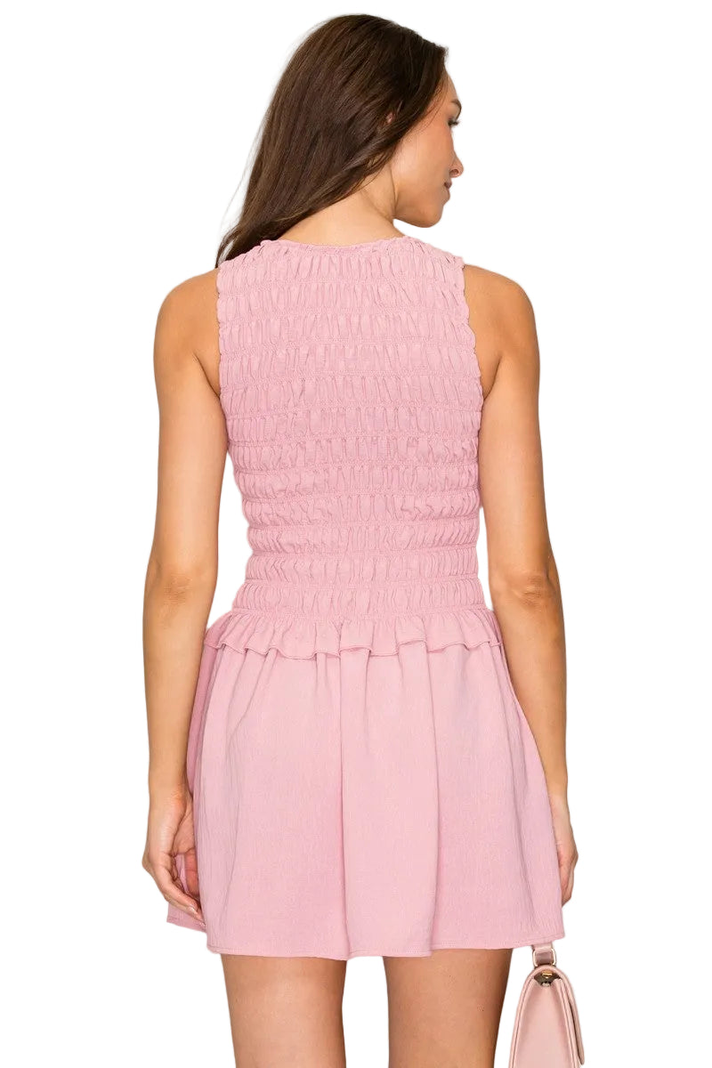 Joss Smocked Woven Mini Dress